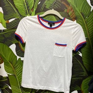 J Crew white ringer tshirt xs